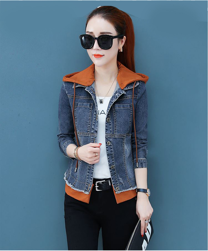 ÁO KHOÁC JEAN NỮ PHỐI NÓN CAM - NK331